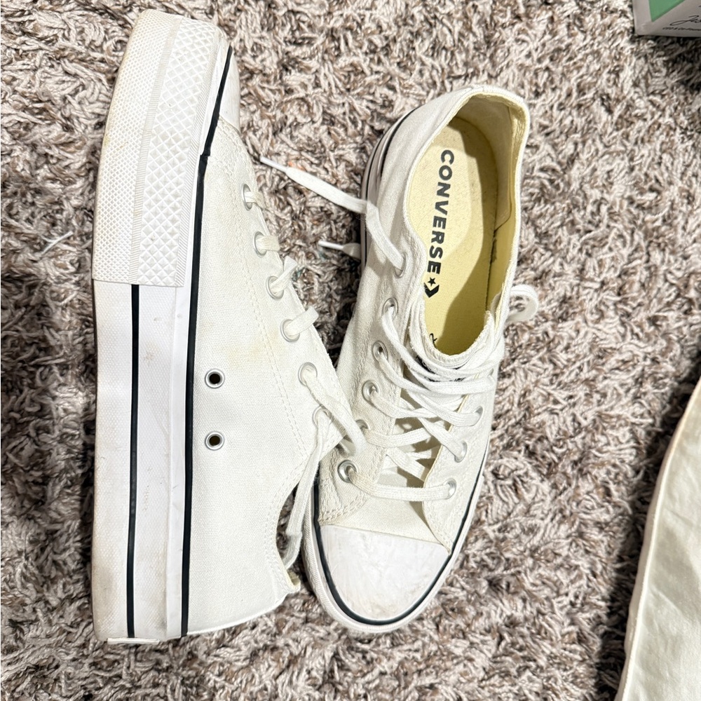Converse Cream Canvas Sneakers